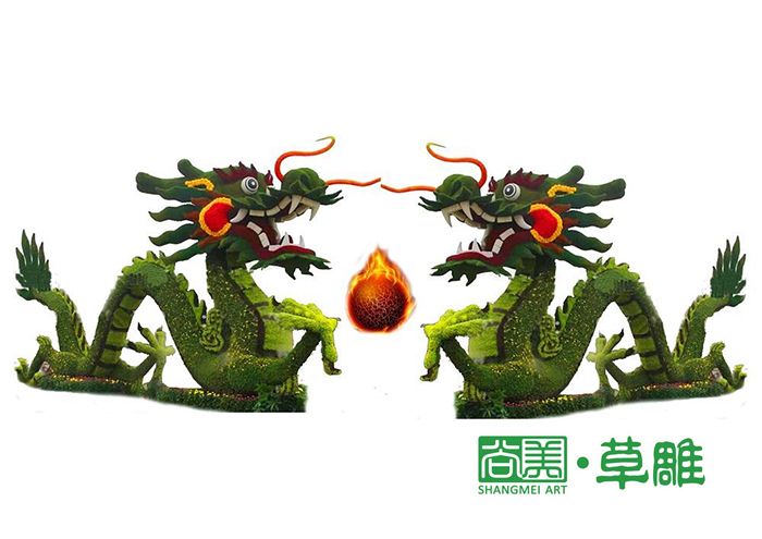 二龍戲珠草雕設(shè)計(jì)稿